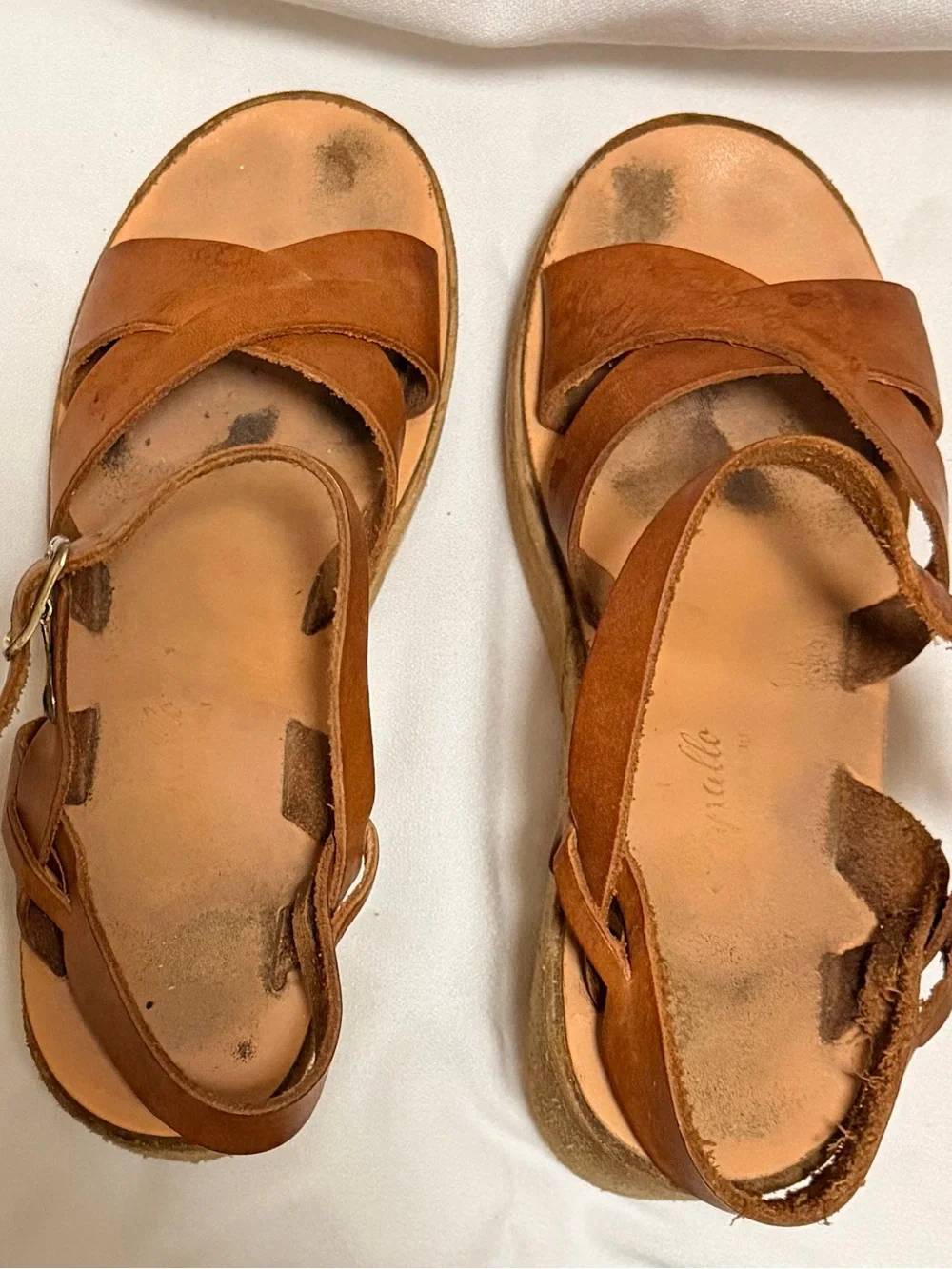 Vintage 1970’s Rapallo 3” Platform Leather Sandals- Size 10. Made in Italy
